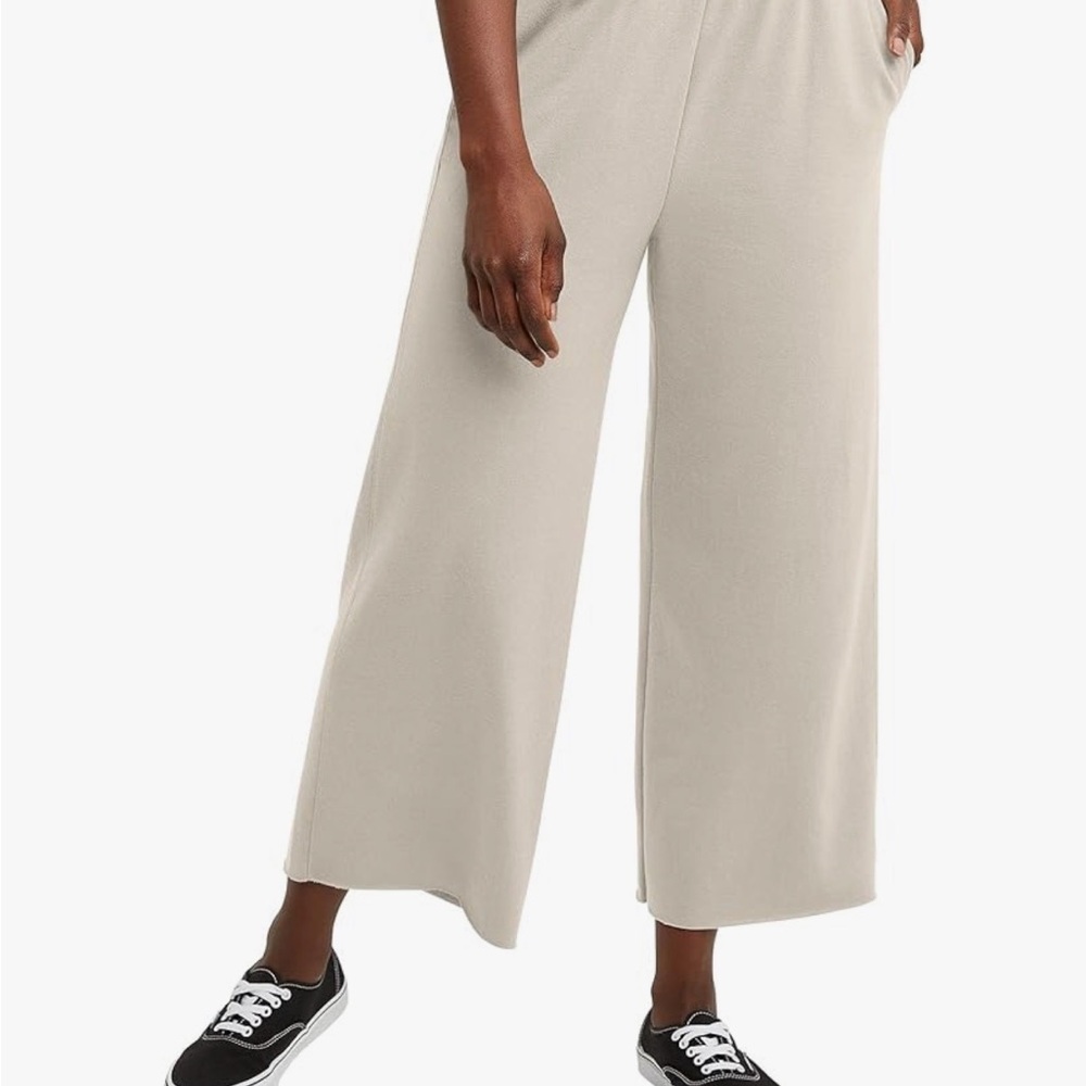 Hanes Wide-Leg Pull-On Pants in off white